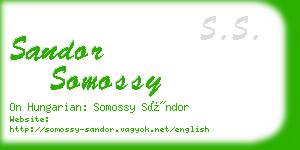 sandor somossy business card